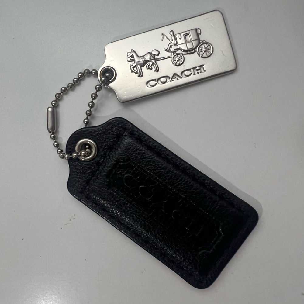Coach Black and Silver Hang Tag Bag Charms Replacement Horse & Carriage
